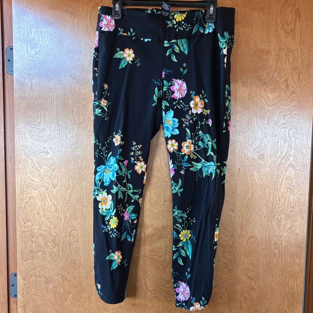 Zac & Rachel Black Floral Print Pants